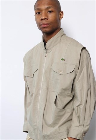 VINTAGE LACOSTE LOGO THIN JACKET BEIGE