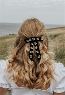 Camille Embellished Flower Bow Hair Clip