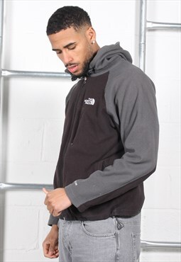 Vintage The North Face Hoodie in Black Zip Up Fleece Small