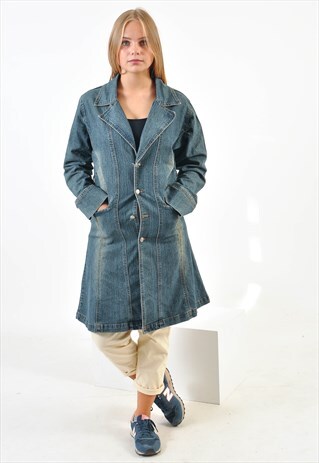 VINTAGE TRENCH DENIM COAT