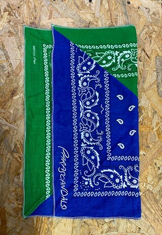 COLOR BLOCK BANDANNA ROYAL BLUE GREEN
