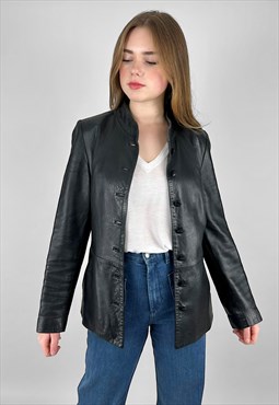 80's Ursula Mascaro Vintage Soft Black Leather Ladies Jacket
