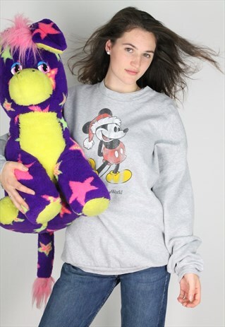 GREY DISNEY VINTAGE 90S JUMPER SIZE L