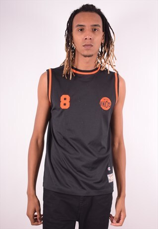 CHAMPION MENS VINTAGE NBA NY KNICKS JERSEY TOP SMALL 90S