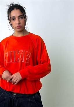 Orange 80s NIKE Print Spellout Sweatshirt