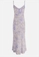 SHEODESSA WHITE AND BLUE FLORAL MAXI DRESS 