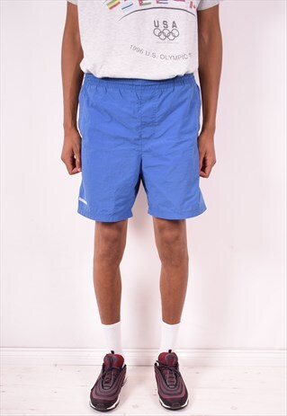 DIADORA MENS VINTAGE SHORTS LARGE BLUE 90S