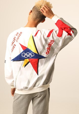 VINTAGE ADIDAS EMBROIDERED WINTER OLYMPICS SWEATSHIRT