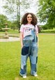 JUST HARRY OVERSIZED PATCHWORK DUNGAREES IN REWORKED DENIM 