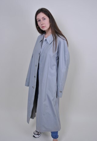 VINTAGE GREY TRENCH JACKET, CLASSIC GERMAN MILITARY JACKET