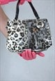 VINTAGE Y2K OLD LEATHER STYLE SMALL PURSE IN LEOPARD BLACK 