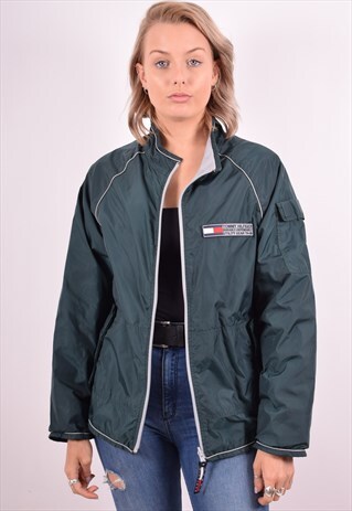 TOMMY HILFIGER WOMENS VINTAGE JACKET LARGE GREEN 90S