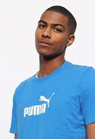 VINTAGE PUMA BIG LOGO T-SHIRT BLUE