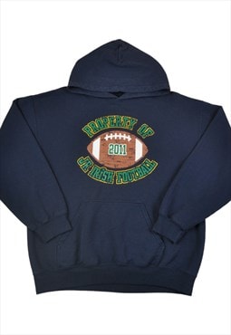 Vintage of Jr Irish Football Hoodie Sweatshirt Navy Medium