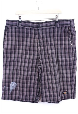 VINTAGE DICKIES SHORTS BROWN CHECK STRAIGHT FIT 90S