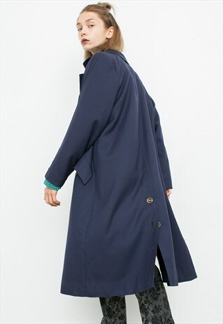 VINTAGE COAT SCANDINAVIAN NAVY ROYAL PRUSSIAN BLUE ELEGANT