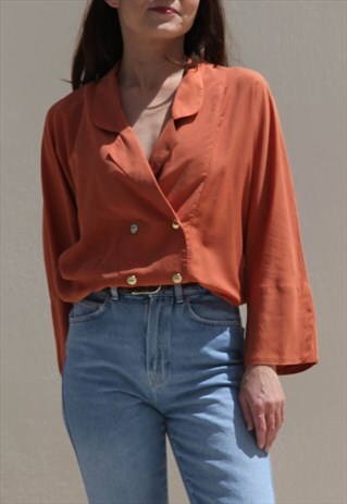 KIMONO STYLE TERRACOTTA ORANGE SHIRT