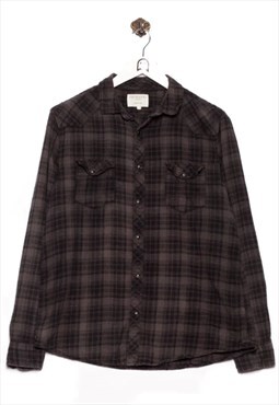 Vintge  Primark Flannel Shirt Checkered Pattern Grey/Checker
