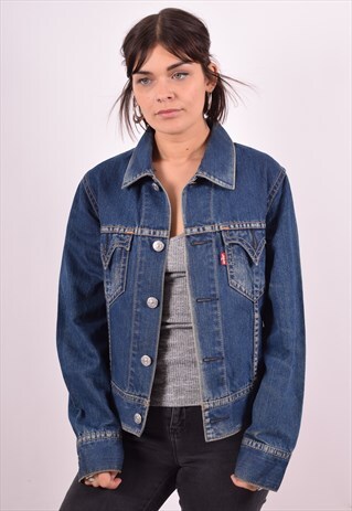 LEVI'S WOMENS VINTAGE DENIM JACKET MEDIUM BLUE 90S