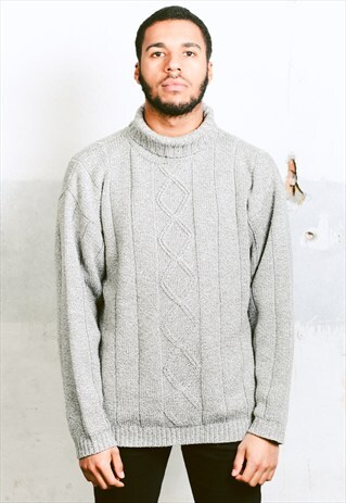 VINTAGE TURTLENECK CABLE KNIT JUMPER