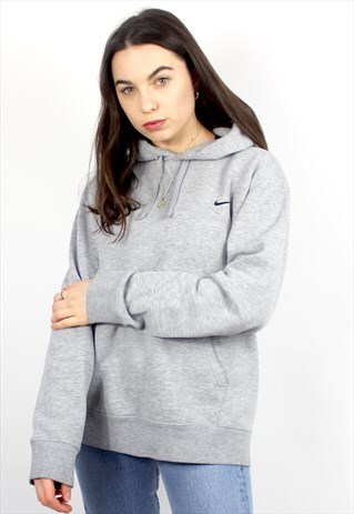 90'S RETRO GREY OVERSIZED HOODED SWEATSHIRT