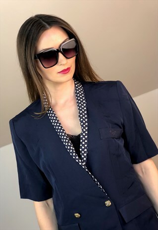 BLAZER BLUE SHIRT 90S 90S EUROPE BLOUSE