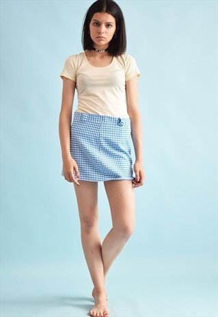 70'S RETRO TARTAN CHECKED PRINT PLEATED FESTIVAL MINI SKIRT