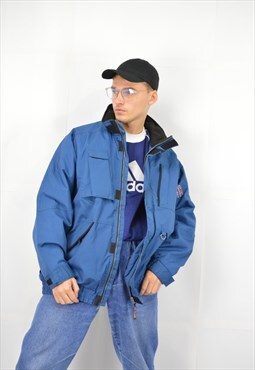 Vintage blue classic puffer jacket