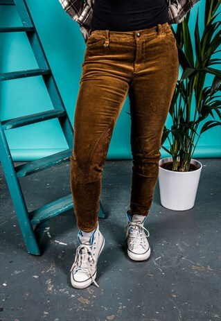 VINTAGE RALPH LAUREN CORDUROY TROUSERS IN BROWN