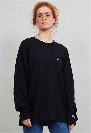 VINTAGE 90'S OVERSIZED BLACK CHAMPION SWEATER