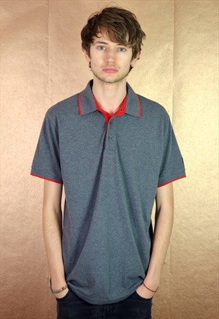 90S VINTAGE DICKIES DARK GREY POLO SHIRT T SHIRT
