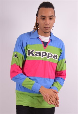 VINTAGE KAPPA POLO SHIRT LONG SLEEVE MULTI