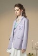 RETRO BLAZER JACKET BUTTERFLY PATCH KAWAII BOMBER IN PURPLE