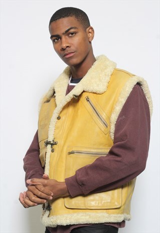 VINTAGE TIMBERLAND SHERPA VEST YELLOW