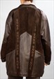 VINTAGE  LEATHER JACKET MOLINO  IN BROWN XL