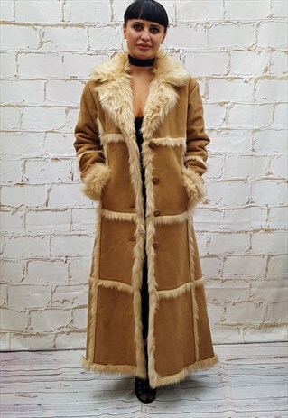 VINTAGE BEIGE SUEDE/SHEEPSKIN COAT