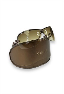 Vintage Y2K Gucci Sunglasses in brown gradient shield lens