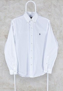 Polo Ralph Lauren White Shirt Long Sleeve Oxford Men's Small