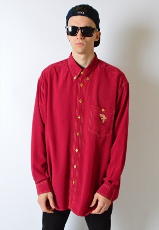 VINTAGE 90S RED LONG SLEEVE SHIRT