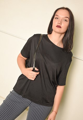 VINTAGE 90S RETRO OVERSIZED MOMS TOP IN BLACK