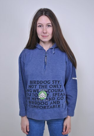 VINTAGE BULLDOG PRINT GREY HOODIE