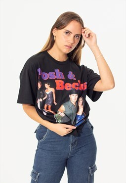 Posh & Becks Unisex Printed T-Shirt in Black