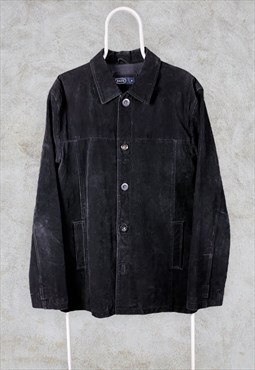 Vintage Black Leather Jacket Real Genuine Medium