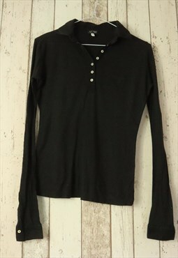 Vintage Y2K Black Monochrome Smart Formal Shirt Blouse Top