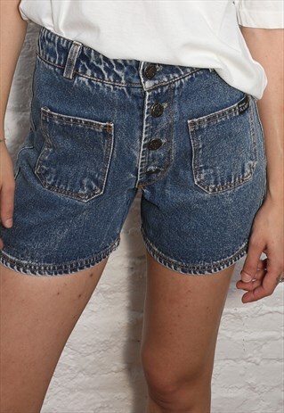 VINTAGE FRONT POCKETS DENIM SHORTS