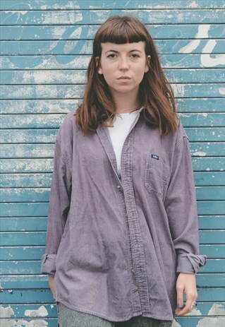 VINTAGE PURPLE CORDUROY OVERSIZED SHIRT DRESS