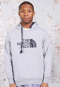 Vintage The North Face Graphic Logo Hoodie Grey