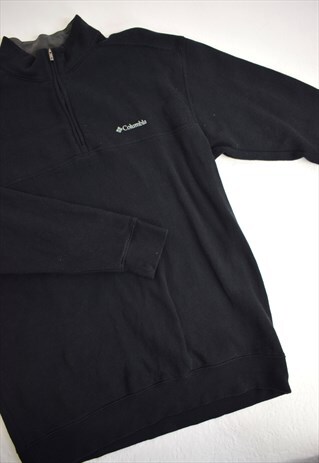 VINTAGE 90S COLUMBIA BLACK 3/4 ZIP SWEATSHIRT