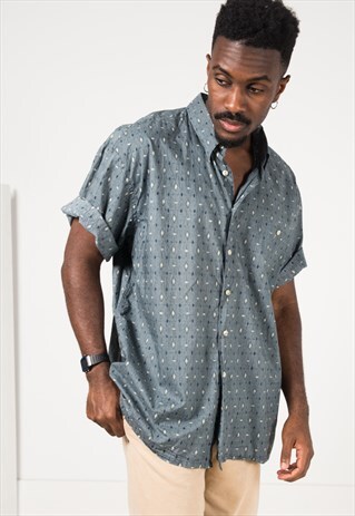 VINTAGE 80S CRAZY PRINT SHIRT / S1942
