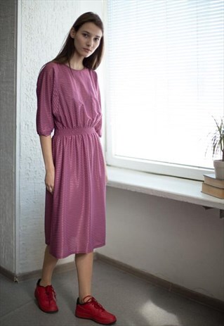 VINTAGE 80'S MIDI PURPLE DRESS